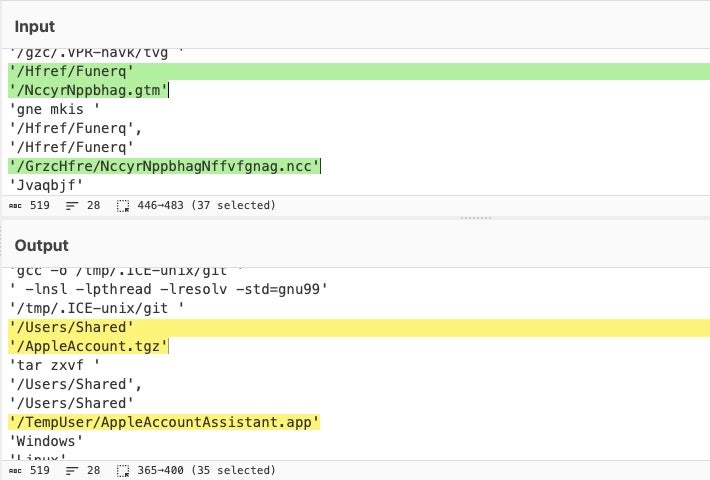 Deobfuscated strings found in shared.dat backdoor