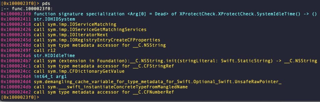 Calls made by the SystemIdleTime() function