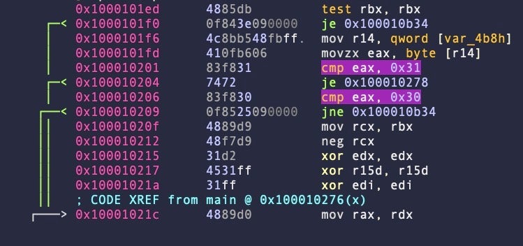 Checking the values of the response from the C2