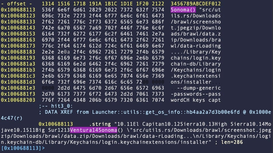 Realst malware contains string artifacts related to beta Apple software