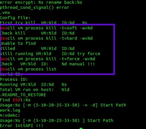 VMware ESXi commands in Abyss Locker