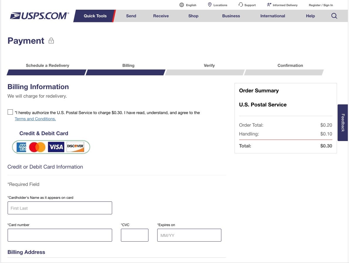 Credit card theft form