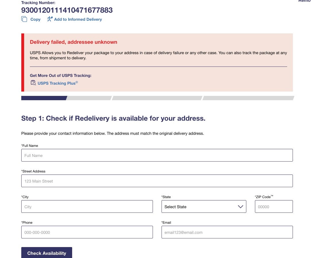 PII theft form