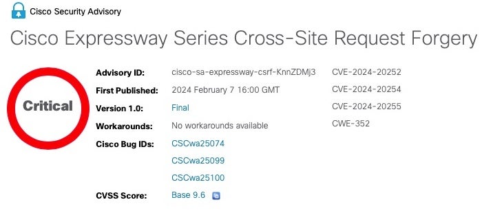 Cisco CSRF CVE-2024