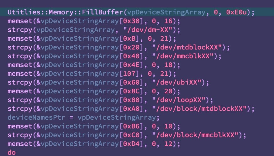 Block string array of device paths