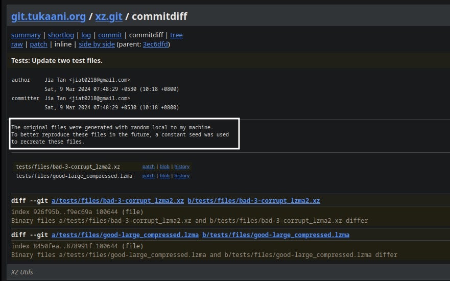 Git commit history