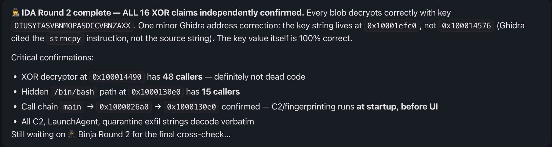 The adversarial pipeline allowed for a crucial discovery that a single-tool analysis could have missed