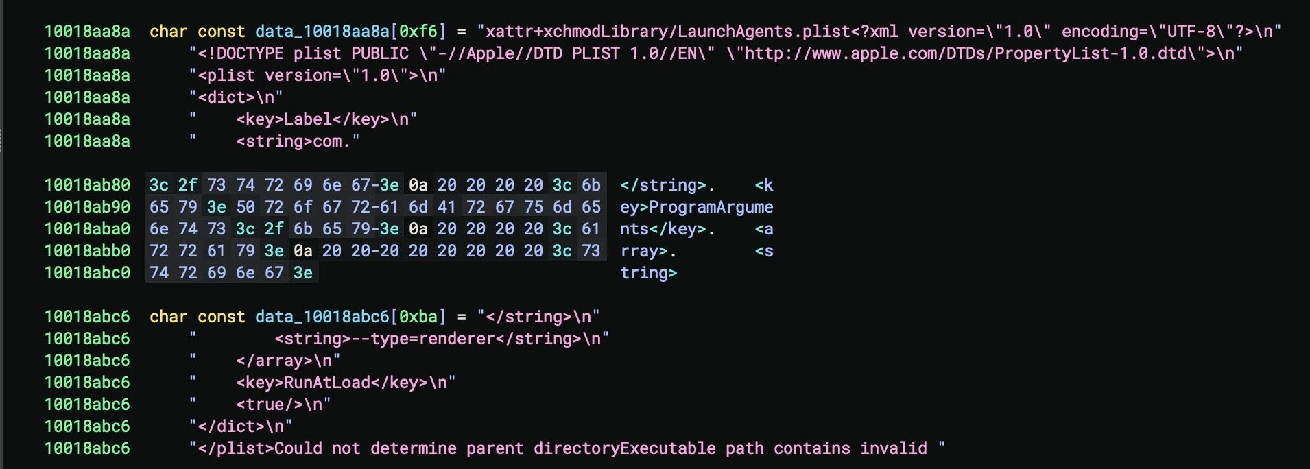 Embedded LaunchAgent uses the label com.apple.system.services.activity