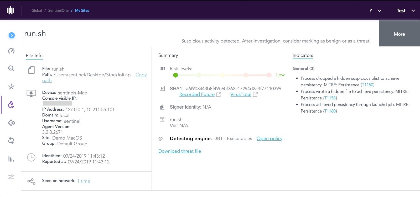 image of management console